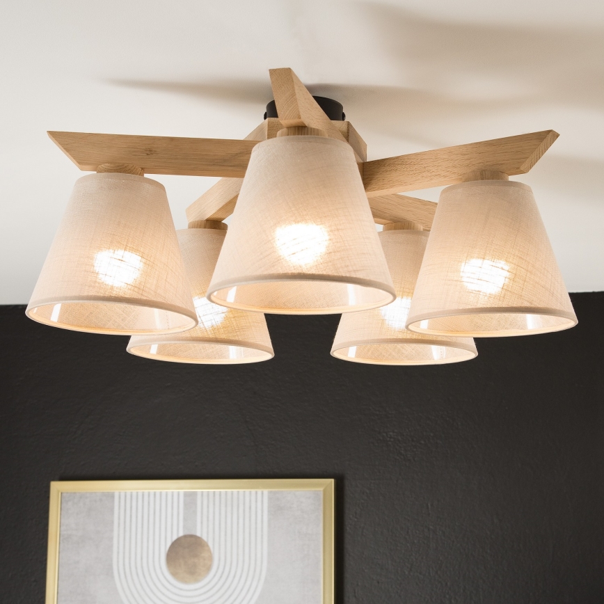 Plafonier ANTONIO 5xE14/40W/230V carvalho