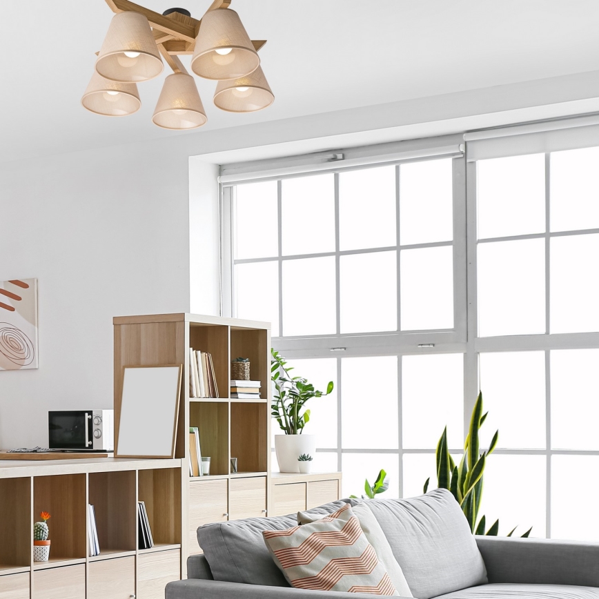 Plafonier ANTONIO 5xE14/40W/230V carvalho