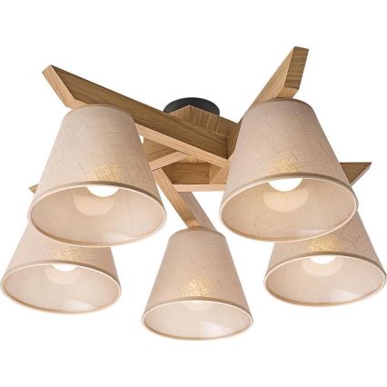 Plafonier ANTONIO 5xE14/40W/230V carvalho