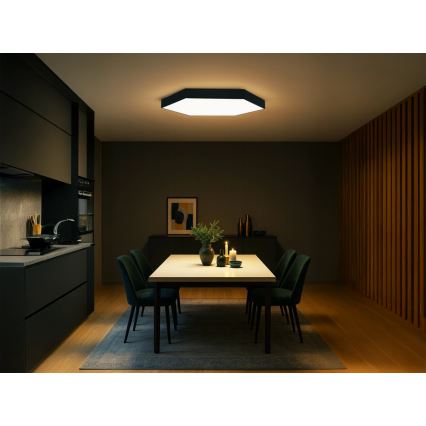 Plafon de tecto LED/200W/230V 3000/4000/6500K Ø 100 cm preto