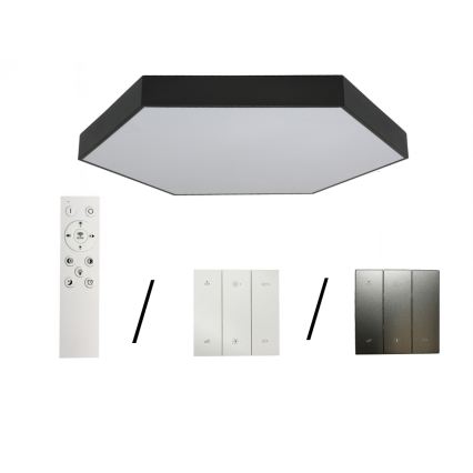 Plafon de tecto LED/200W/230V 3000/4000/6500K Ø 100 cm preto