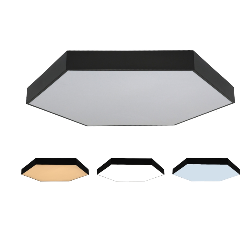 Plafon de tecto LED/200W/230V 3000/4000/6500K Ø 100 cm preto