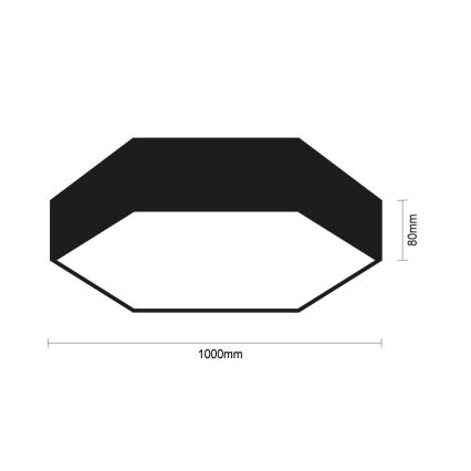 Plafon de tecto LED/200W/230V 3000/4000/6500K Ø 100 cm preto
