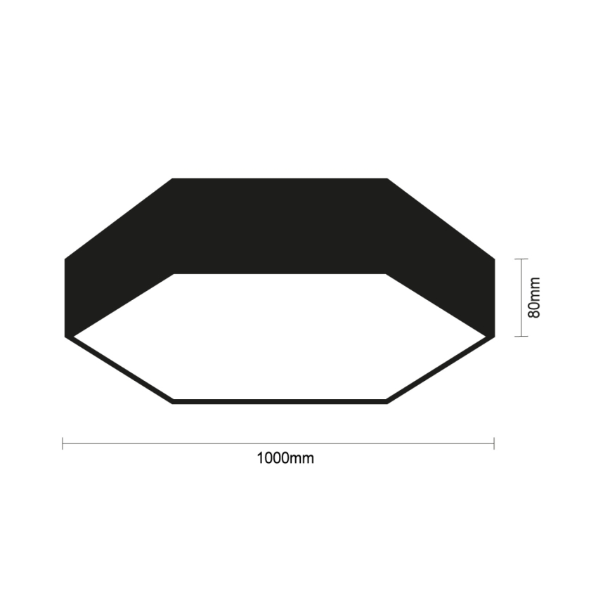 Plafon de tecto LED/200W/230V 3000/4000/6500K Ø 100 cm preto