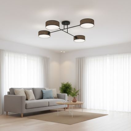 Plafon de tecto MAGA 4xE14/10W/230V castanho