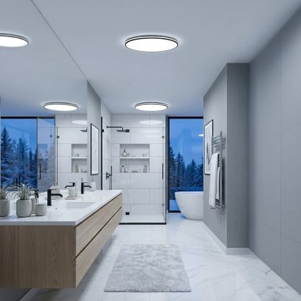 Candeeiro de Teto LED HUGO LED/16/24/32W/230V 3000/4000/6500K Ø 37 cm IP54 preto