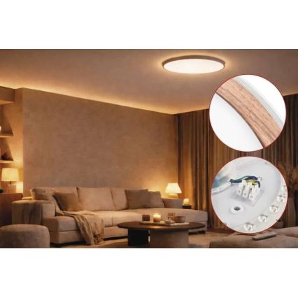 Luminária de teto LED dimerizável ILVI LED/30W/230V 2700-6500K Ø 40 cm branco/bege + controlo remoto