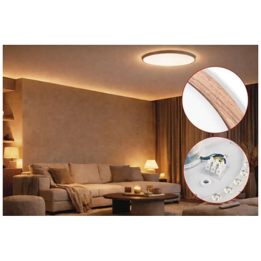 Luminária de teto LED dimerizável ILVI LED/30W/230V 2700-6500K Ø 40 cm branco/bege + controlo remoto