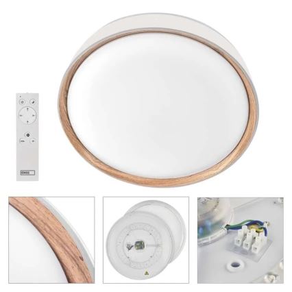 Luminária de teto LED dimerizável ILVI LED/30W/230V 2700-6500K Ø 40 cm branco/bege + controlo remoto