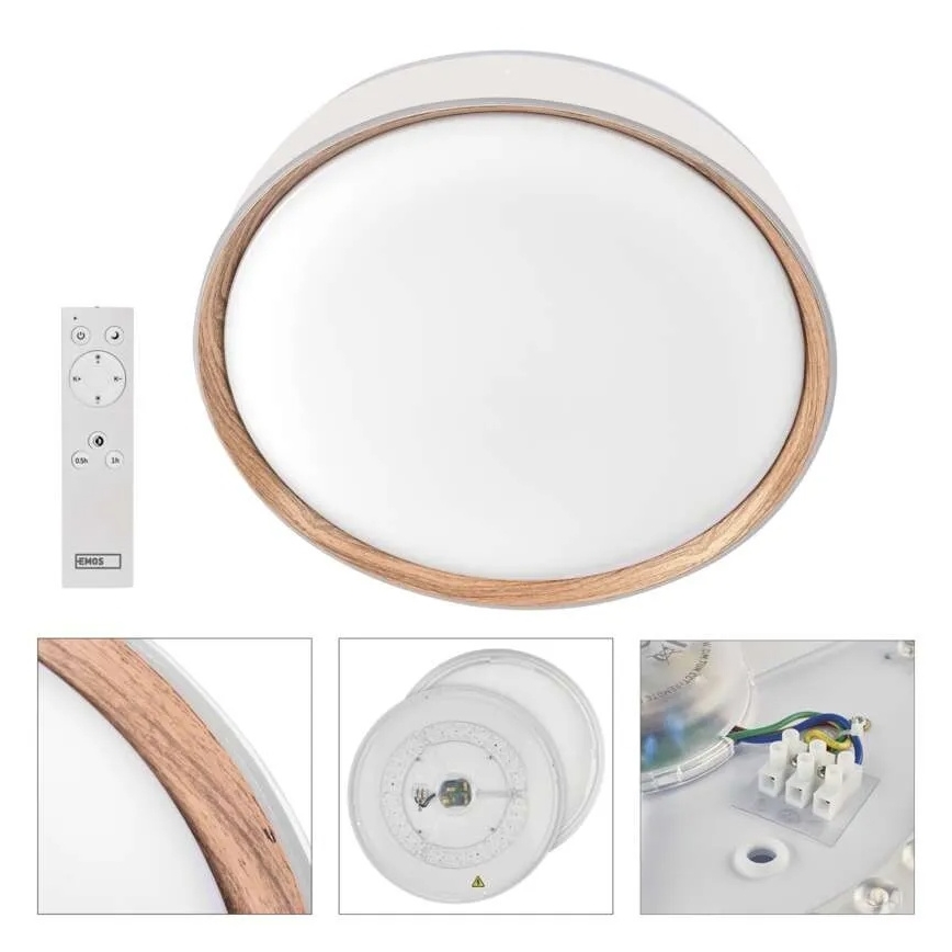 Luminária de teto LED dimerizável ILVI LED/30W/230V 2700-6500K Ø 40 cm branco/bege + controlo remoto