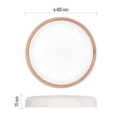 Luminária de teto LED dimerizável ILVI LED/30W/230V 2700-6500K Ø 40 cm branco/bege + controlo remoto