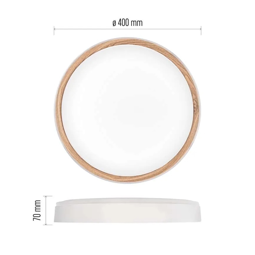 Luminária de teto LED dimerizável ILVI LED/30W/230V 2700-6500K Ø 40 cm branco/bege + controlo remoto