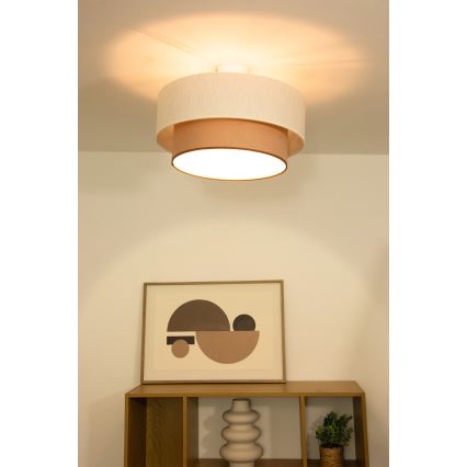 Plafon de teto NATIA 1xE27/60W/230V branco/castanho