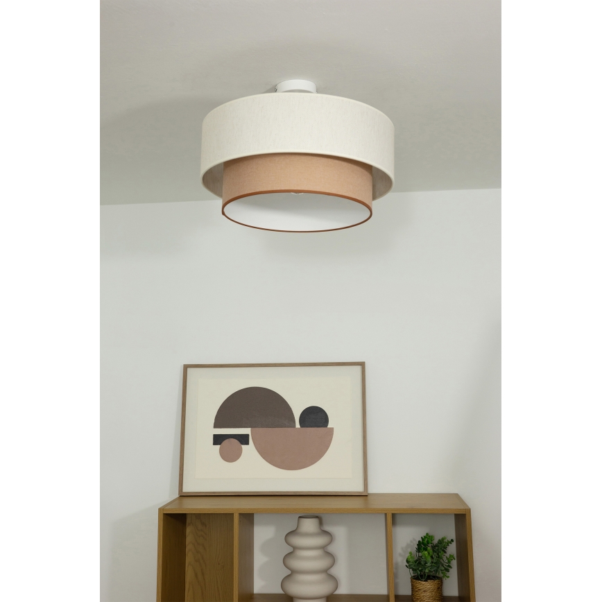 Plafon de teto NATIA 1xE27/60W/230V branco/castanho