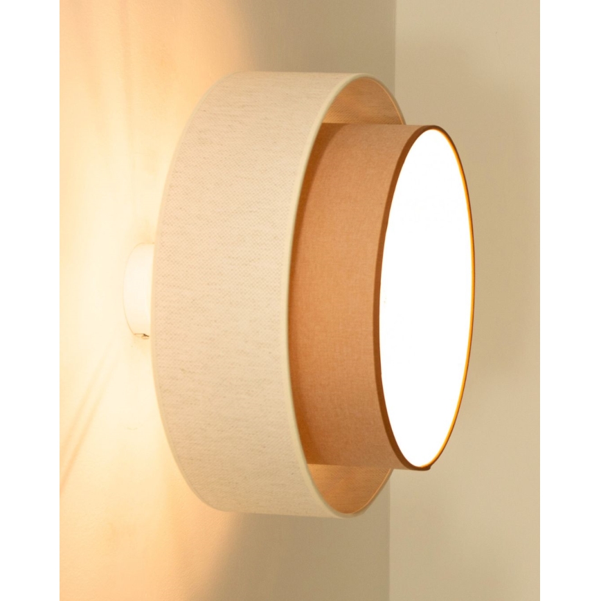 Plafon de teto NATIA 1xE27/60W/230V, Ø 45 cm, branco/marrom