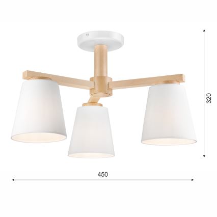 Plafonier ELLIE 3xE27/60W/230V faia