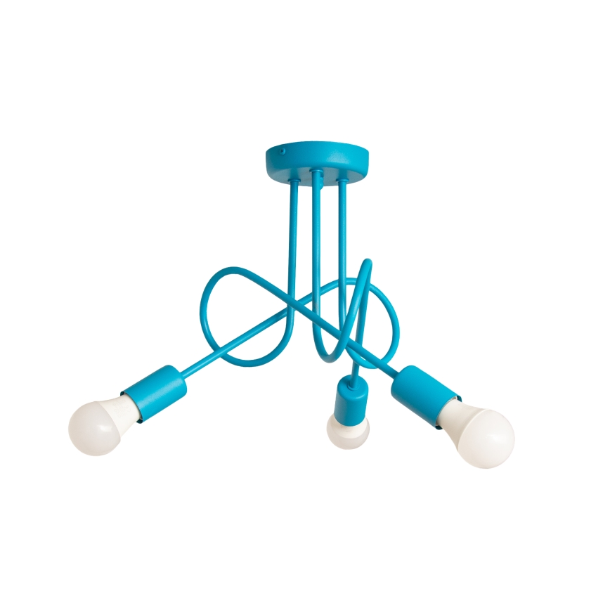 Plafon infantil LED OXFORD 3xE27/15W/230V azul