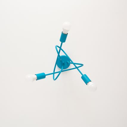 Plafon infantil LED OXFORD 3xE27/15W/230V azul