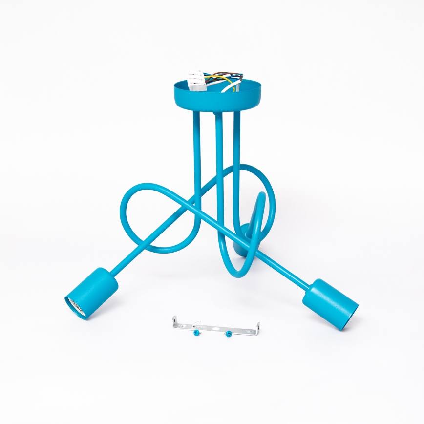 Plafon infantil LED OXFORD 3xE27/15W/230V azul