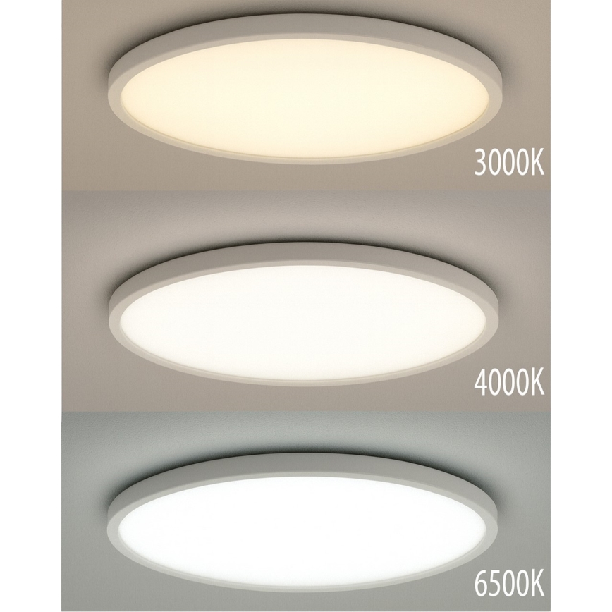 Plafon LED/24W/230V 3000/4000/6500K Ø 30 cm branco
