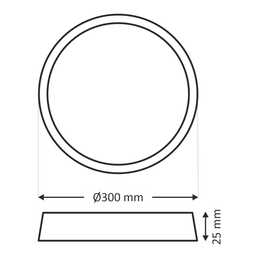 Plafon LED/24W/230V 3000/4000/6500K Ø 30 cm branco