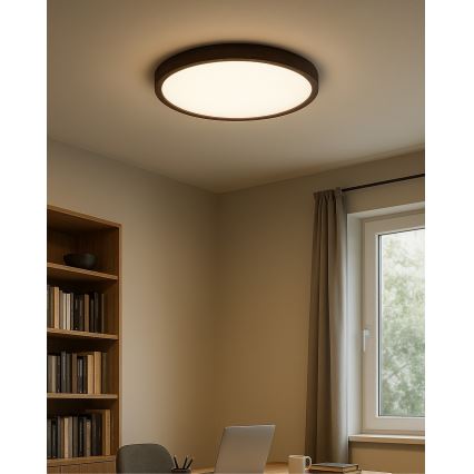 Plafon LED/32W/230V 3000/4000/6500K Ø 40 cm castanho