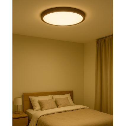 Plafon LED/32W/230V 3000/4000/6500K Ø 40 cm castanho