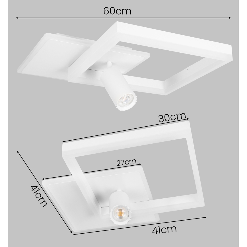 Plafon LED/38W/230V + 1xGU10/30W branco
