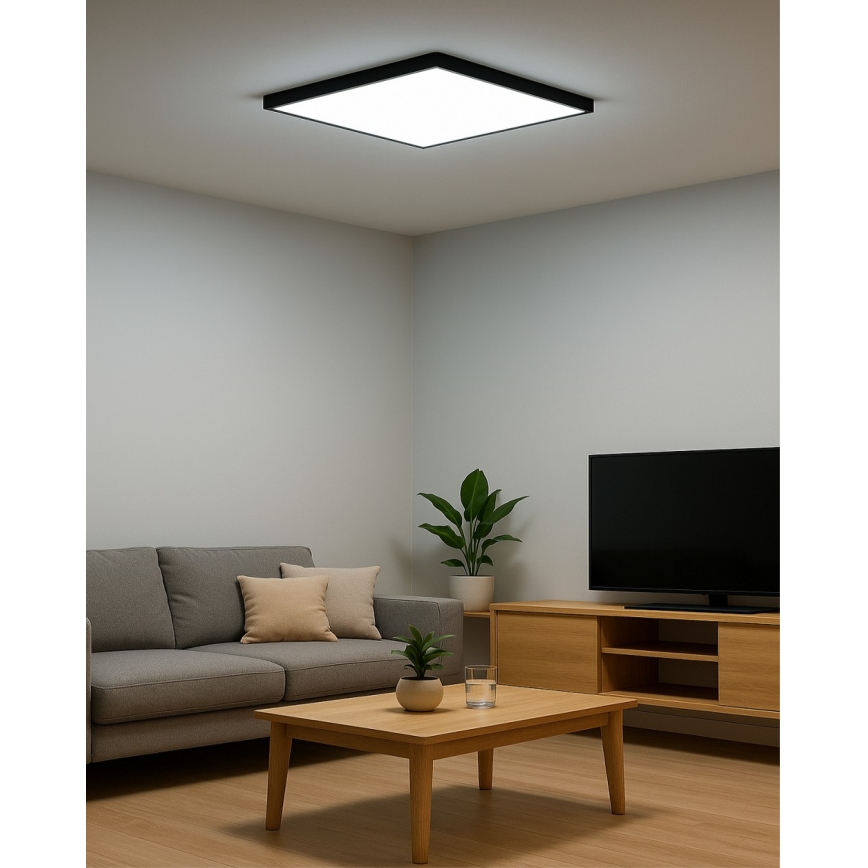 Plafon LED/40W/230V 3000/4000/6500K 50x50 cm preto