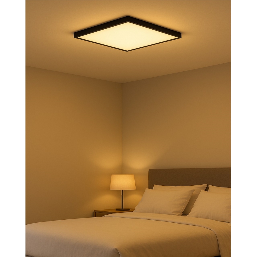 Plafon LED/40W/230V 3000/4000/6500K 50x50 cm preto
