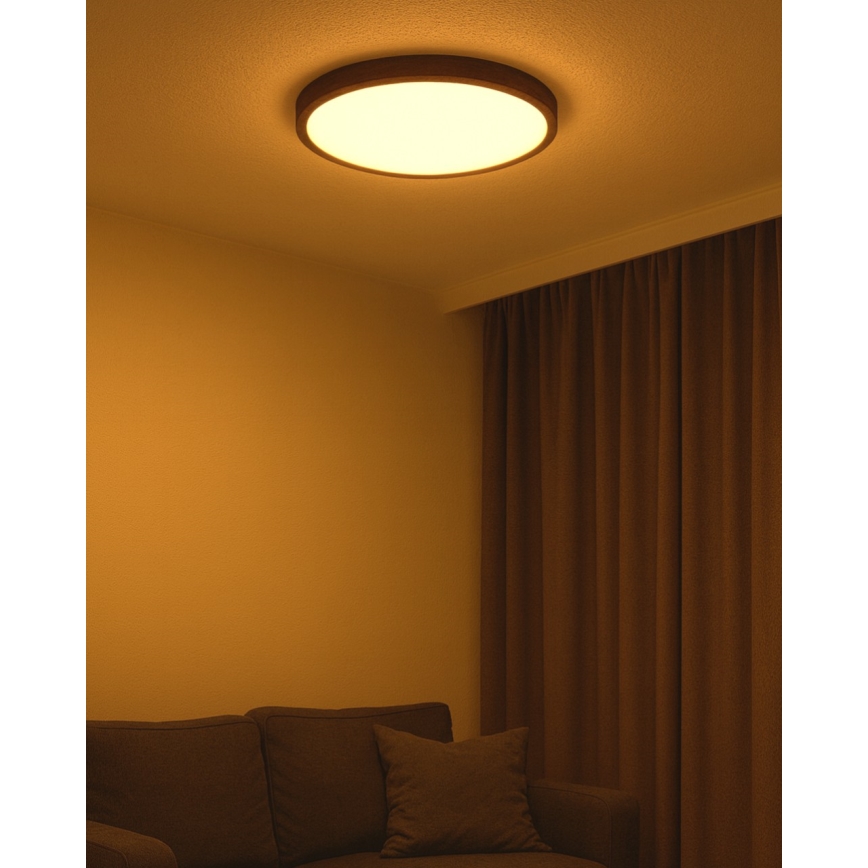 Plafon LED/40W/230V 3000/4000/6500K Ø 50 cm castanho