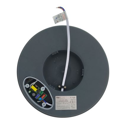 Candeeiro de tecto LED para casa de banho com sensor de movimento LED/20W/230V 3000/4000/6500K Ø 23 cm IP54 antracite