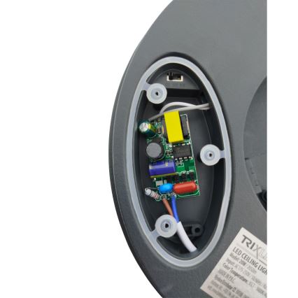 Candeeiro de tecto LED para casa de banho com sensor de movimento LED/20W/230V 3000/4000/6500K Ø 23 cm IP54 antracite