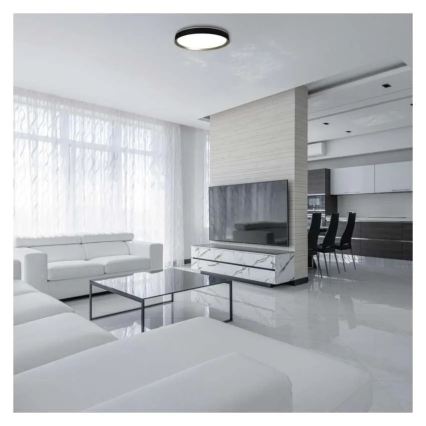 Luminária de teto LED dimerizável ILVI LED/45W/230V 2700-6500K diâmetro 50 cm preto/latão + controlo remoto