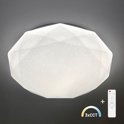 Luminária de teto LED regulável HEX LED/72W/230V 3000-6000K Ø 50 cm branca + controlo remoto