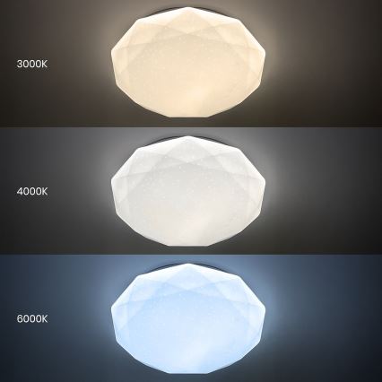 Luminária de teto LED regulável HEX LED/72W/230V 3000-6000K Ø 50 cm branca + controlo remoto