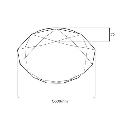 Luminária de teto LED regulável HEX LED/72W/230V 3000-6000K Ø 50 cm branca + controlo remoto