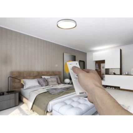 Candeeiro de teto LED dimerizável ILVI LED/45W/230V 2700-6500K diâmetro 50 cm branco/bege + controlo remoto
