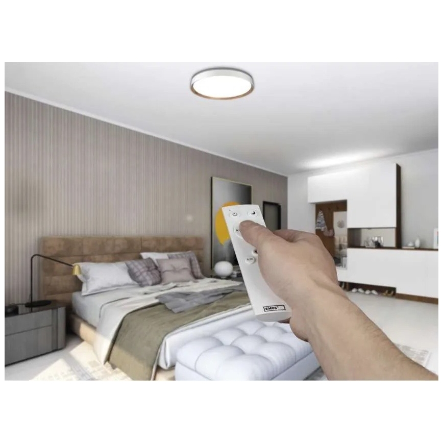 Candeeiro de teto LED dimerizável ILVI LED/45W/230V 2700-6500K diâmetro 50 cm branco/bege + controlo remoto