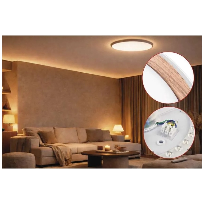 Candeeiro de teto LED dimerizável ILVI LED/45W/230V 2700-6500K diâmetro 50 cm branco/bege + controlo remoto