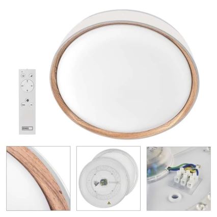 Candeeiro de teto LED dimerizável ILVI LED/45W/230V 2700-6500K diâmetro 50 cm branco/bege + controlo remoto