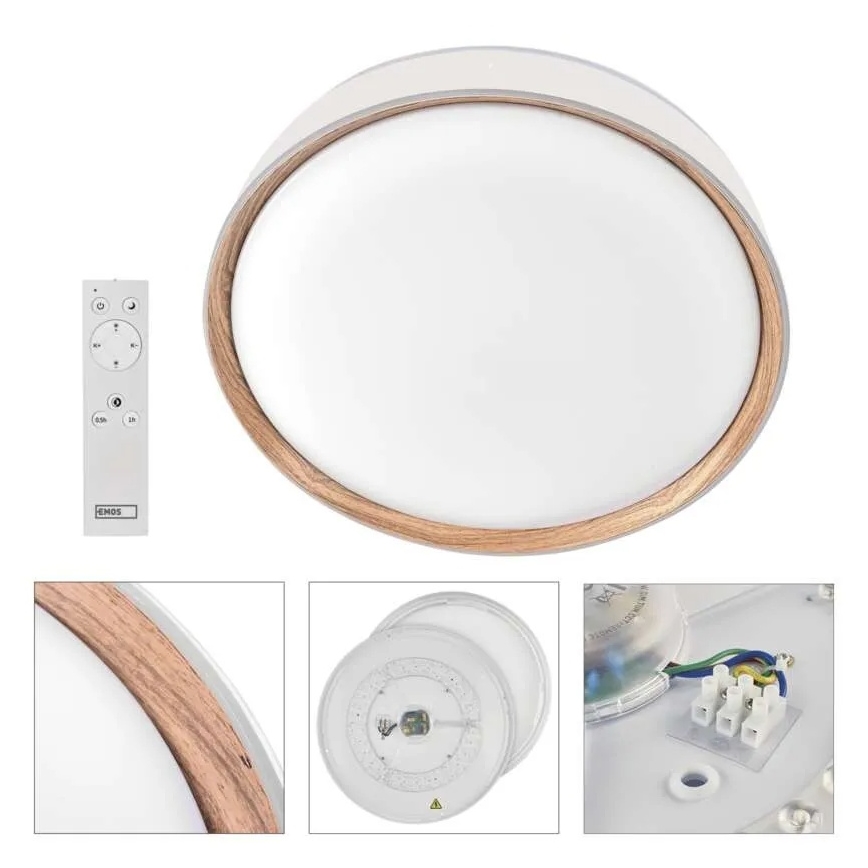 Candeeiro de teto LED dimerizável ILVI LED/45W/230V 2700-6500K diâmetro 50 cm branco/bege + controlo remoto