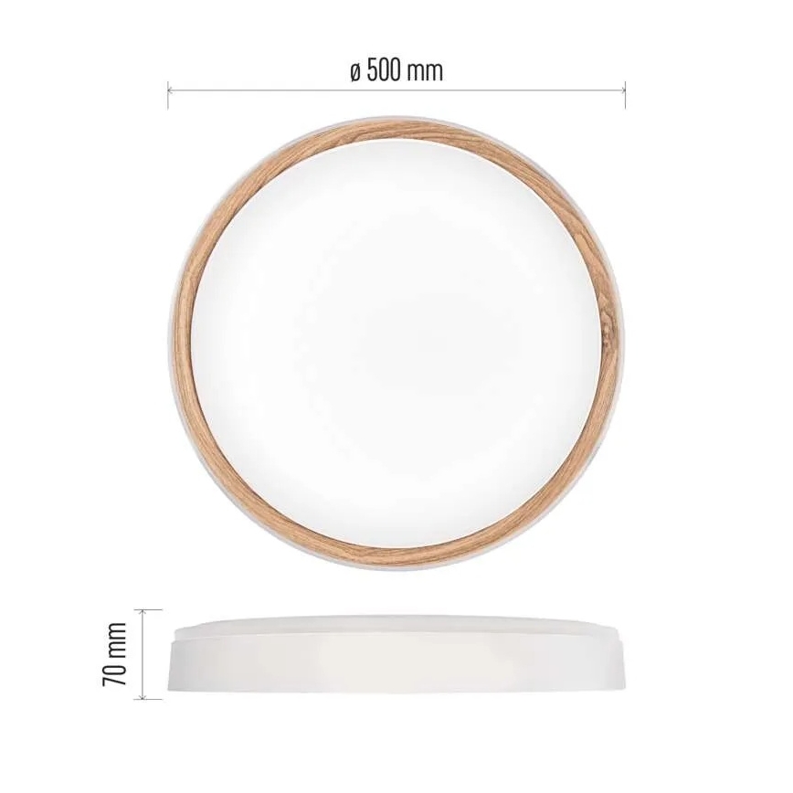 Candeeiro de teto LED dimerizável ILVI LED/45W/230V 2700-6500K diâmetro 50 cm branco/bege + controlo remoto