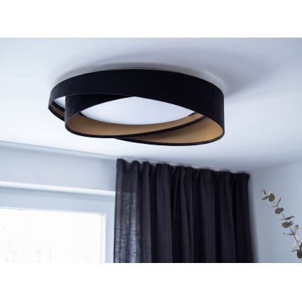 Luminária de teto LED dimerizável SMART GALAXY MODERN LED/24W/230V 3000-6500K Ø 55 cm preto/dourado + controlo remoto