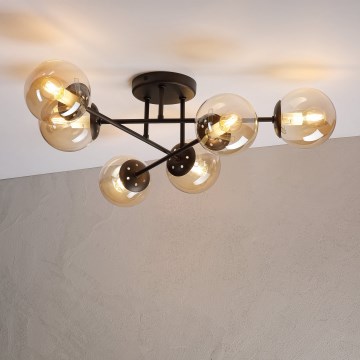 Plafon MALENA 6xE14/5W/230V castanho/bege fumê