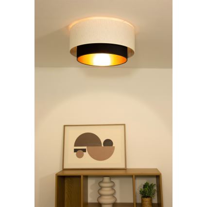 Plafon NATIA 1xE27/60W/230V Ø 45 cm branco/preto