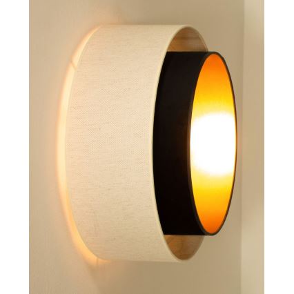 Plafon NATIA 1xE27/60W/230V Ø 45 cm branco/preto