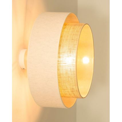 Plafon NATIA de fixação à superfície, 1xE27/60W/230V, Ø 45 cm, branco/castanho