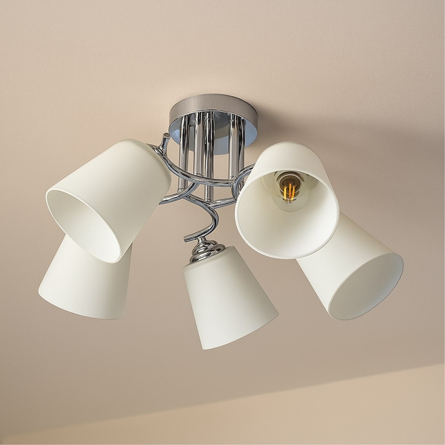 Plafon PAFOS 5xE27/15W/230V cromado brilhante