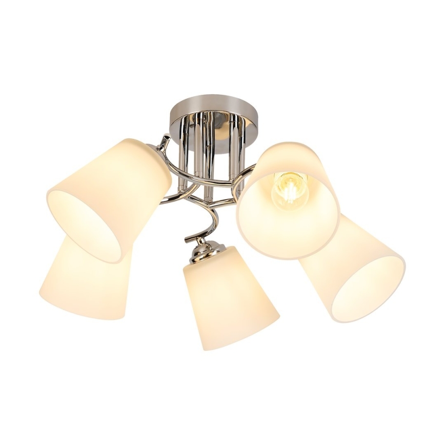 Plafon PAFOS 5xE27/15W/230V cromado brilhante